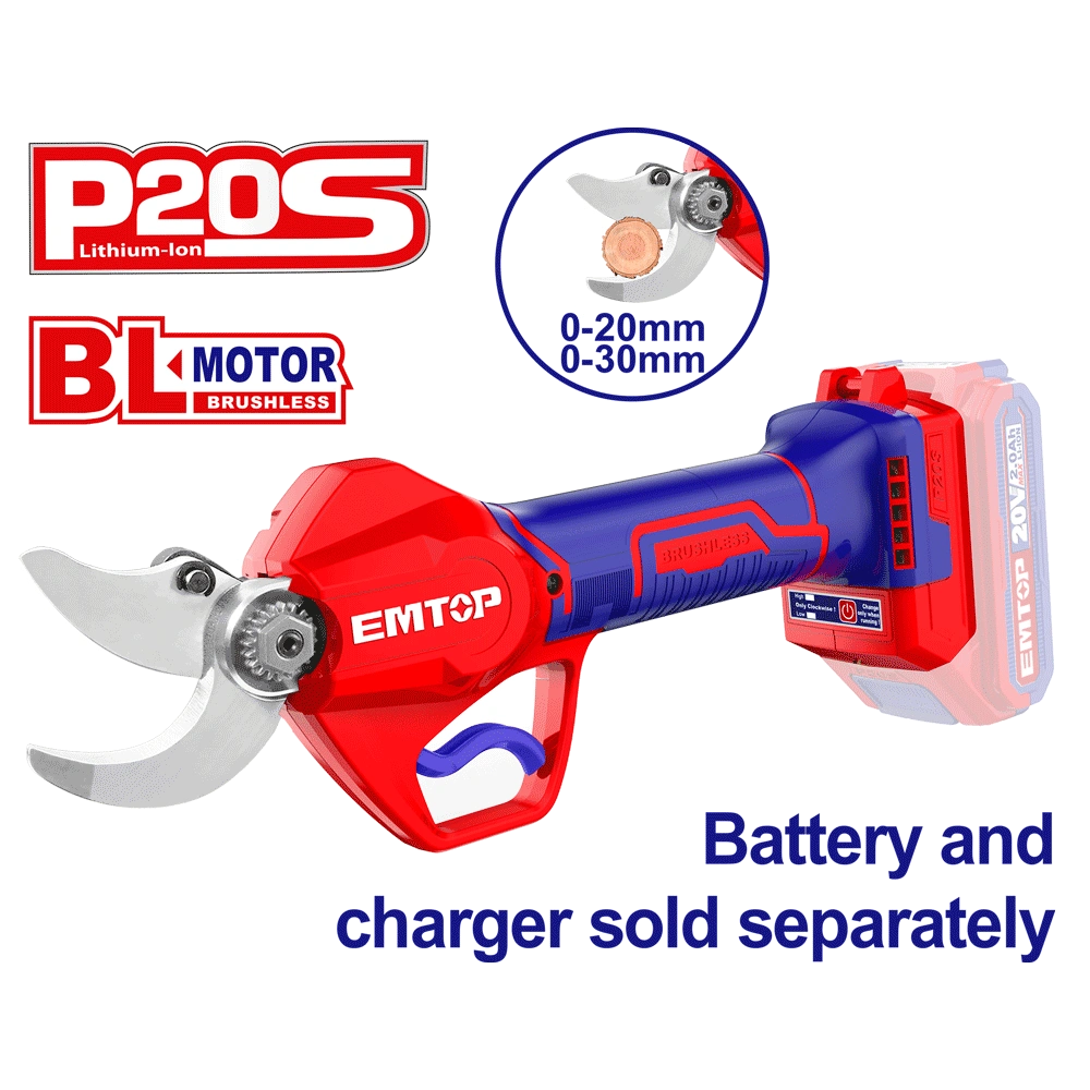 Sécateur électrique 20V 20-30 EMTOP ELSL20305