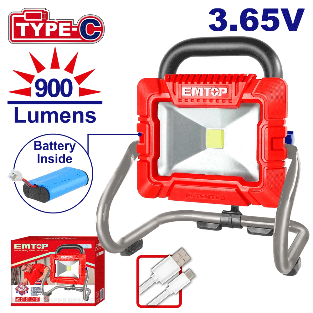 Projecteur LED 900 lumens 3.65V EMTOP ELWL4415