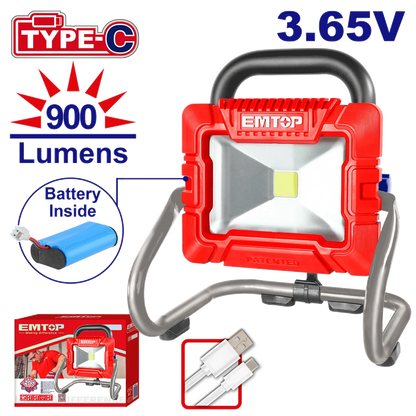 Projecteur LED 900 lumens 3.65V EMTOP ELWL4415