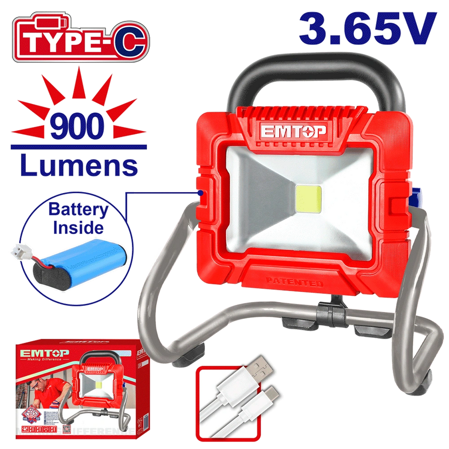 Projecteur LED 900 lumens 3.65V EMTOP ELWL4415