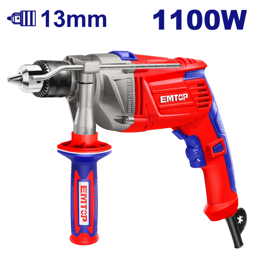 Perceuse á percussion 1100W 13MM EMTOP EMDL1101