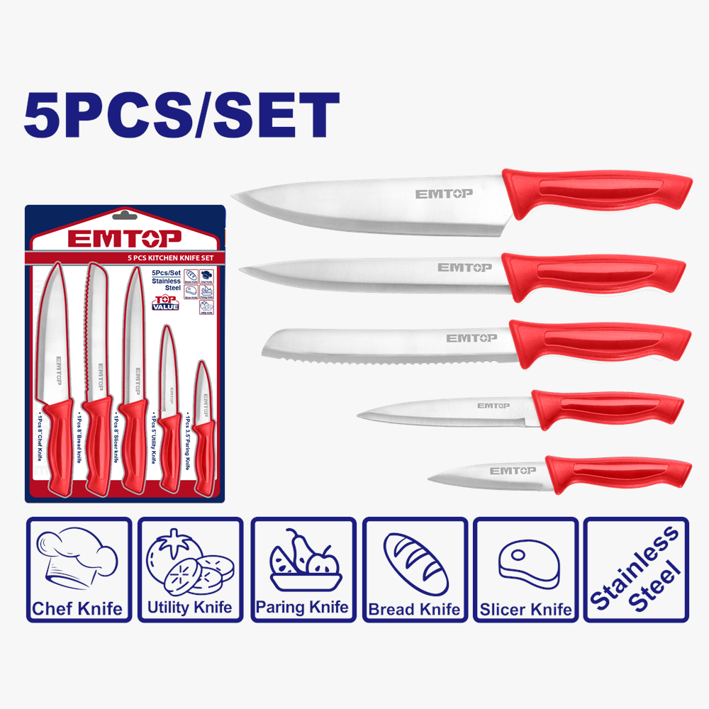Ensemble de 5 couteaux de cuisine EMTOP EMKK1K51