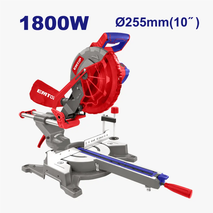 Scie à onglet 1800W 255MM EMTOP EMSW2180017