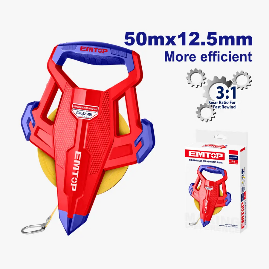 Metre ruban en fibre de verre 50M EMTOP EMTP85001