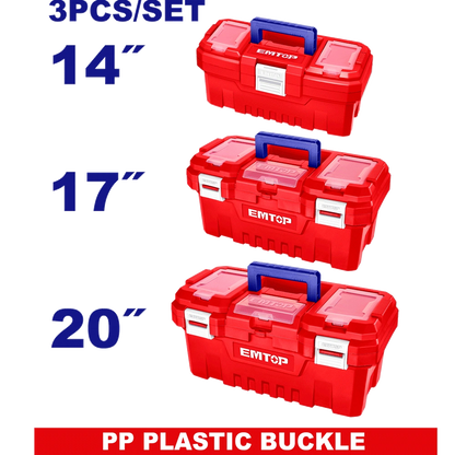 Jeu 3 caisse outils plas 14″17″20″ EMTOP EPBXK0301
