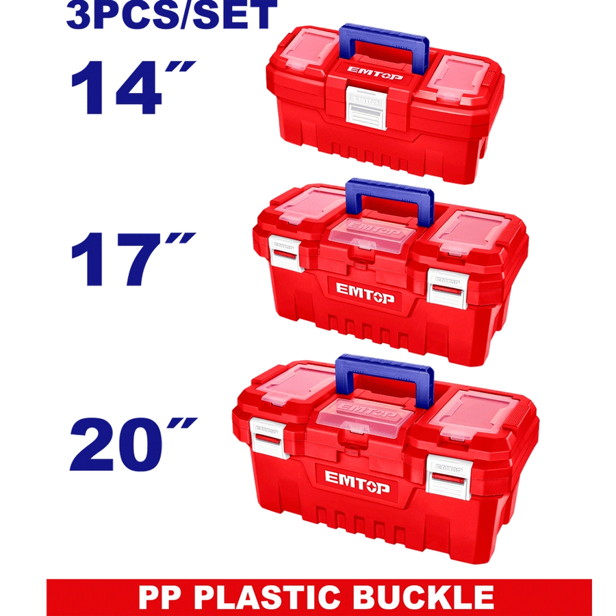 Jeu 3 caisse outils plas 14″17″20″ EMTOP EPBXK0301
