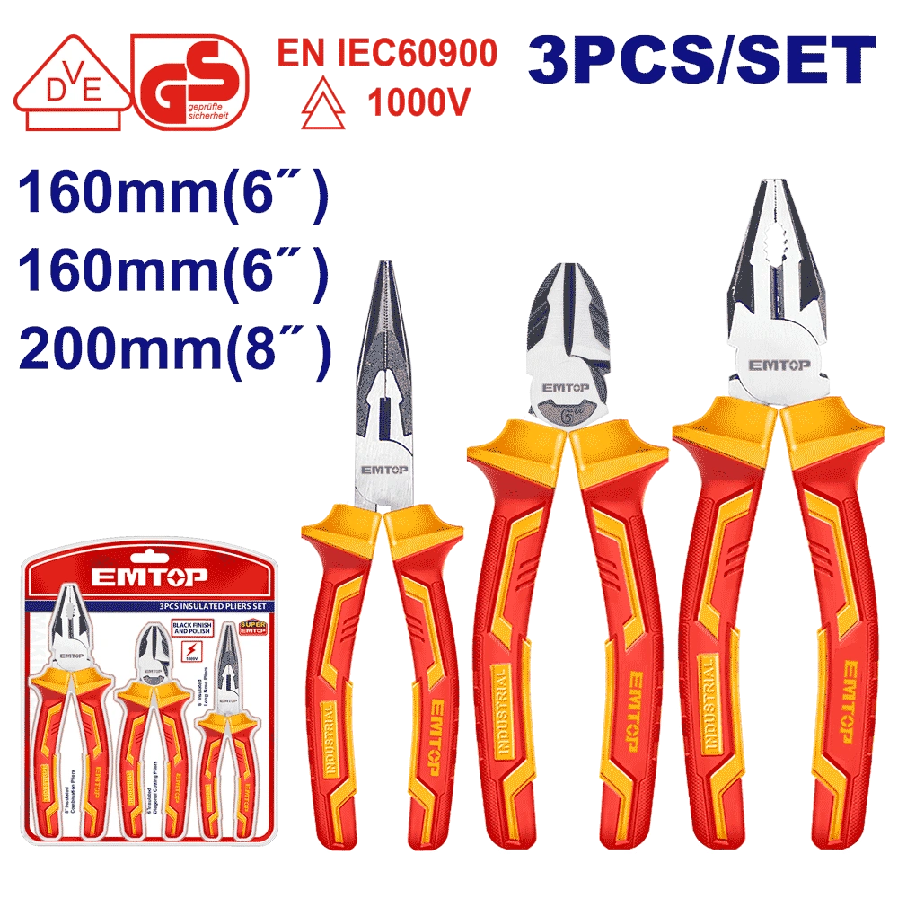 Jeu 3 pinces uni/l-n/coupe isolees EMTOP EPLS0331
