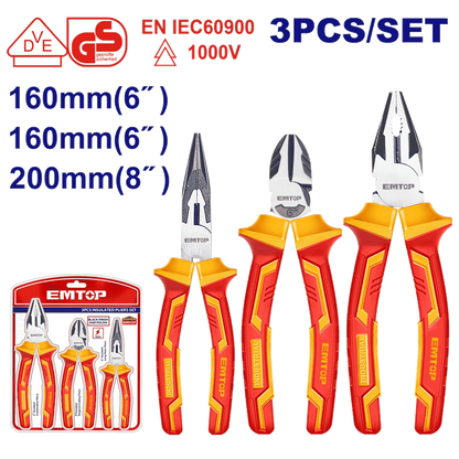 Jeu 3 pinces uni/l-n/coupe isolees EMTOP EPLS0331