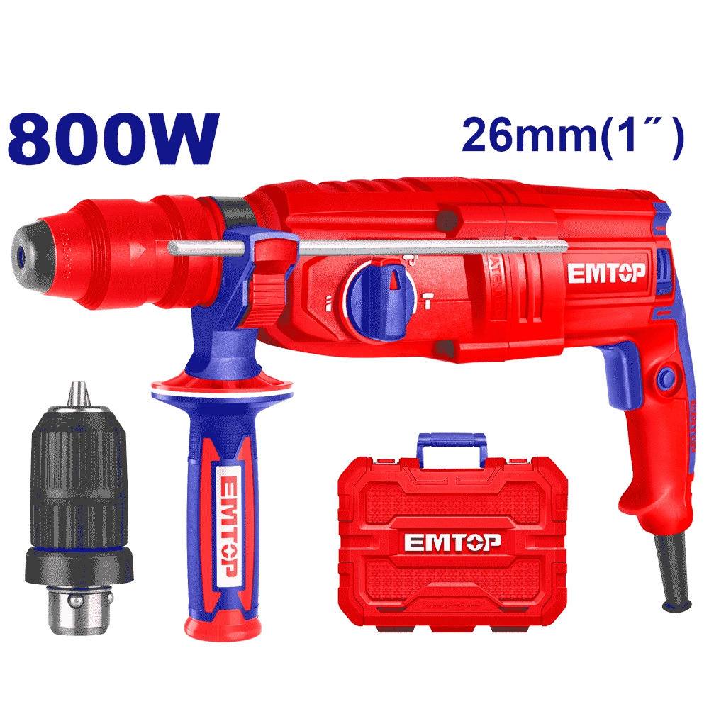 Perforateur 26MM 800W 2.6KG+MANDRIN EMTOP ERHRL802