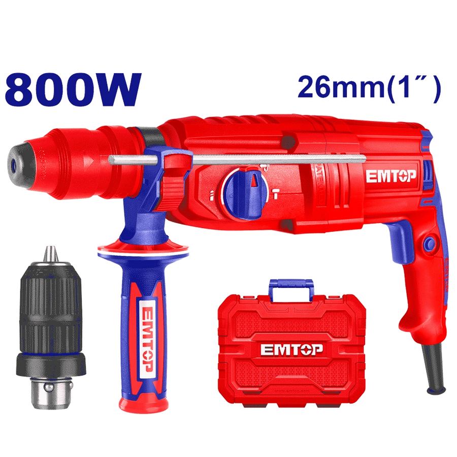 Perforateur 26MM 800W 2.6KG+MANDRIN EMTOP ERHRL802
