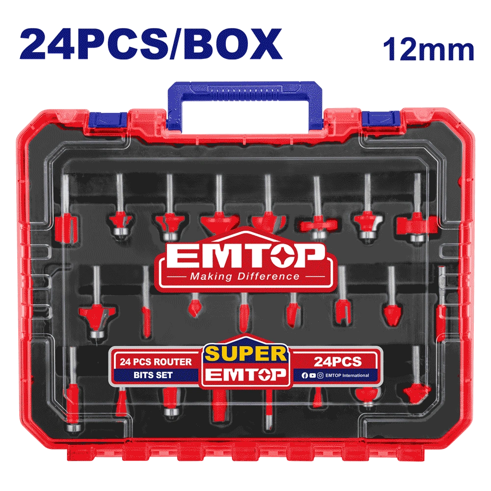 Coffret de 24P faise defonceuse EMTOP ERRT24122