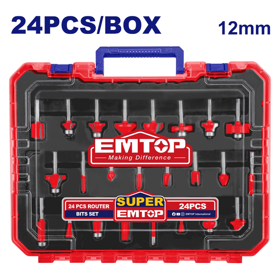 Coffret de 24P faise defonceuse EMTOP ERRT24122