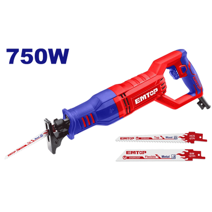 Scie a sabre 750W +2 lames EMTOP ERSW8001