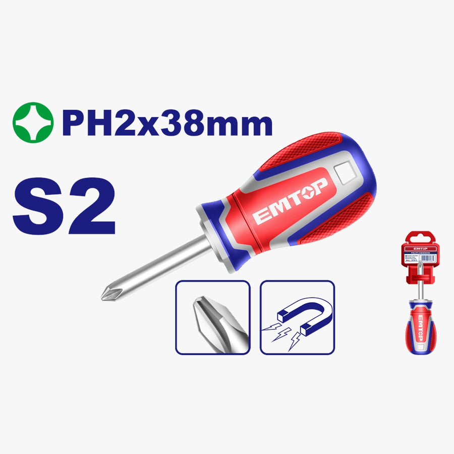 Tournevis PH2*38MM EMTOP ESDPH2038