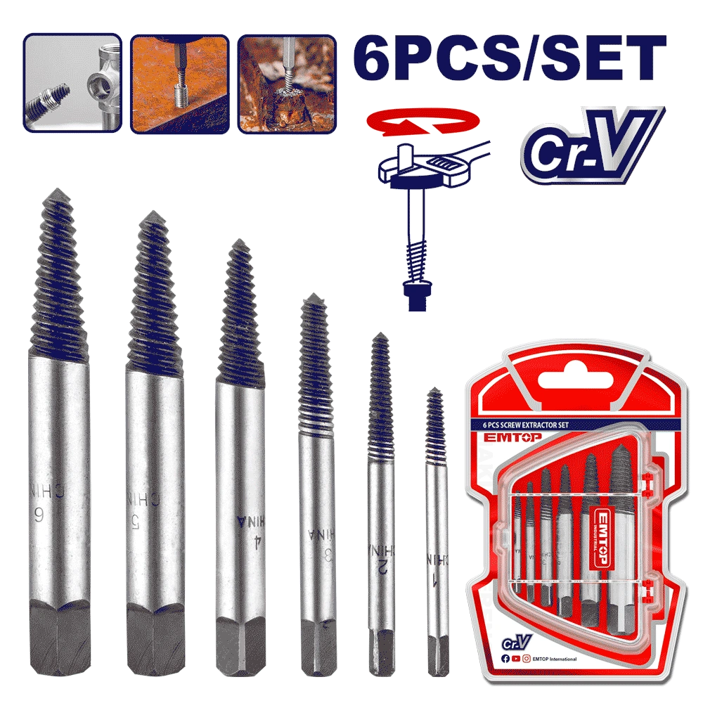 Kit d’extracteurs de vis 6P EMTOP ESES2006