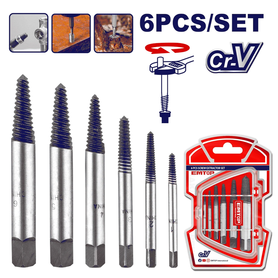 Kit d’extracteurs de vis 6P EMTOP ESES2006
