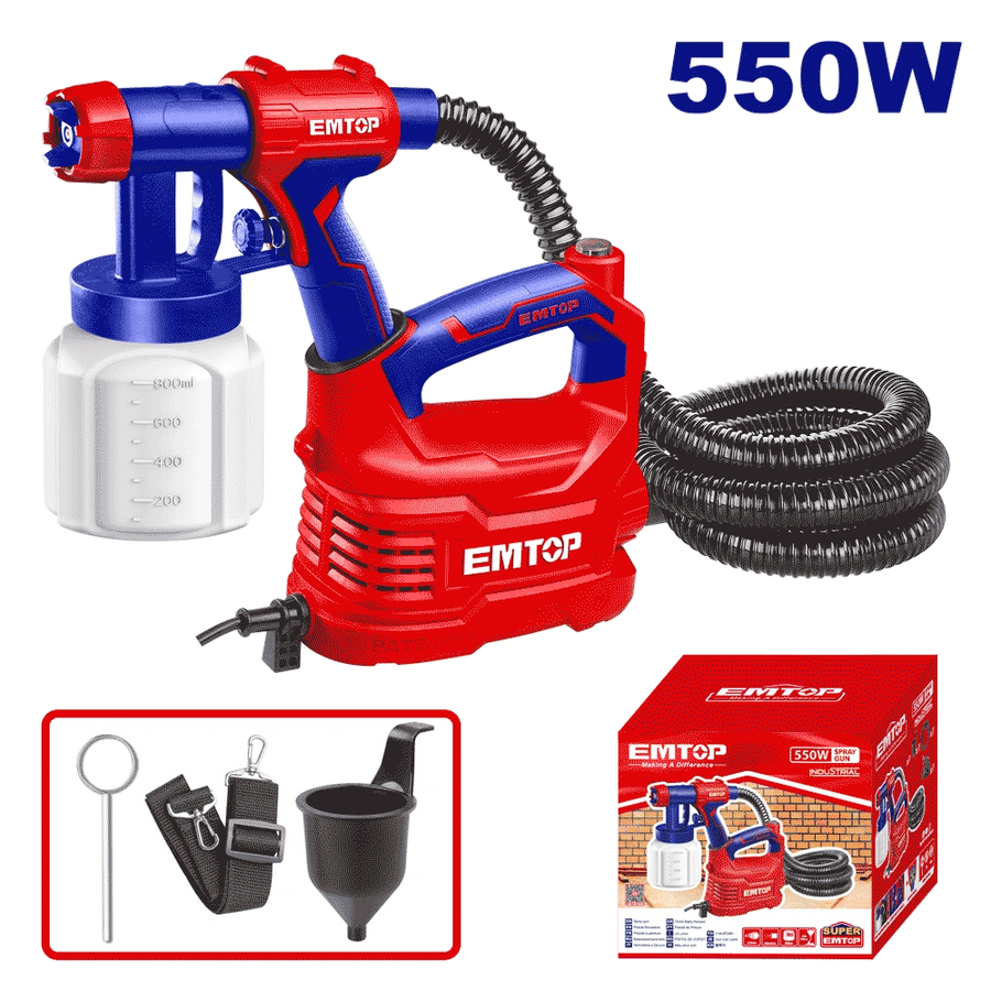 Compresseur de peinture 550W 800ML EMTOP ESGN50001