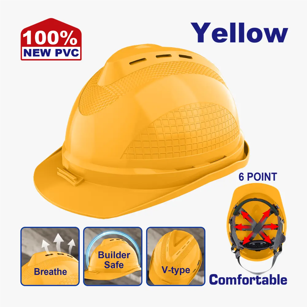 Casque de sécurité jaune EMTOP ESHT0801