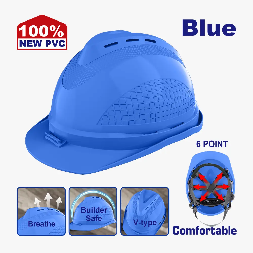 Casque de sécurité bleu EMTOP ESHT0803