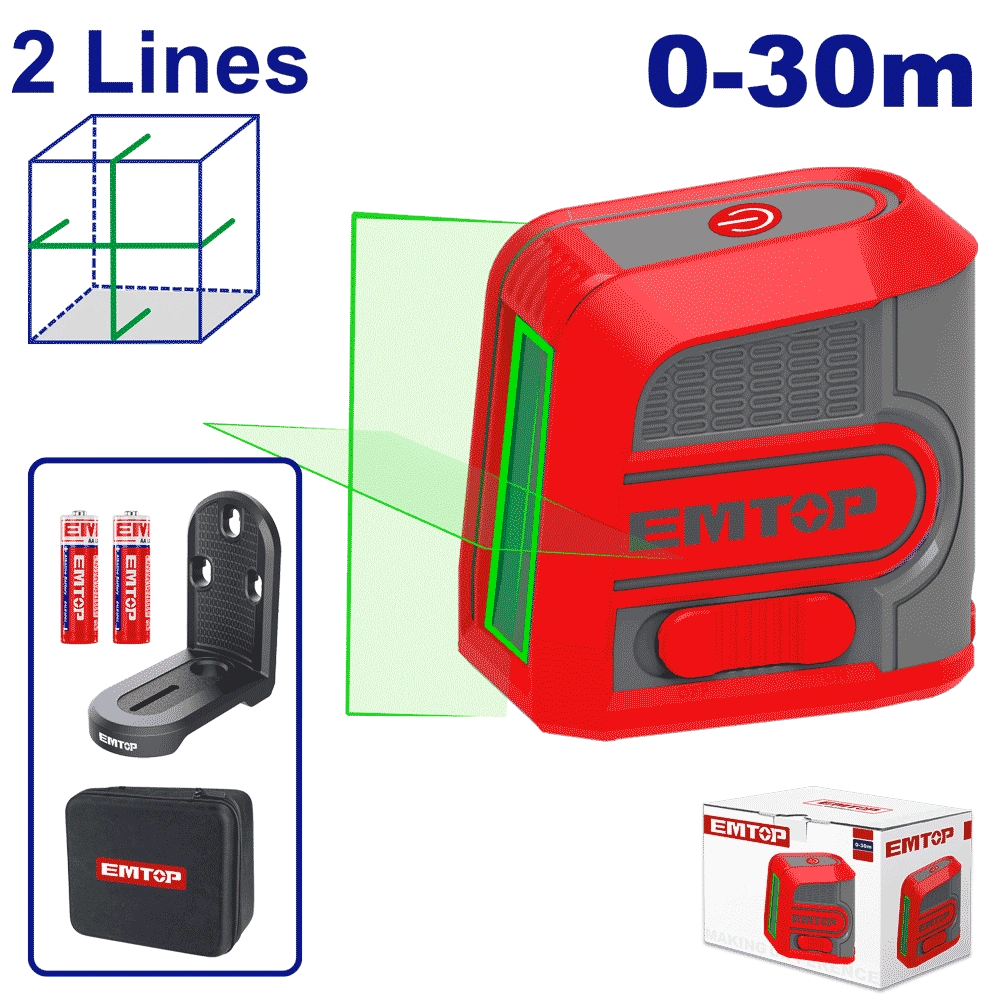 Laser 2 lignes vert 30M EMTOP ESLE2M03