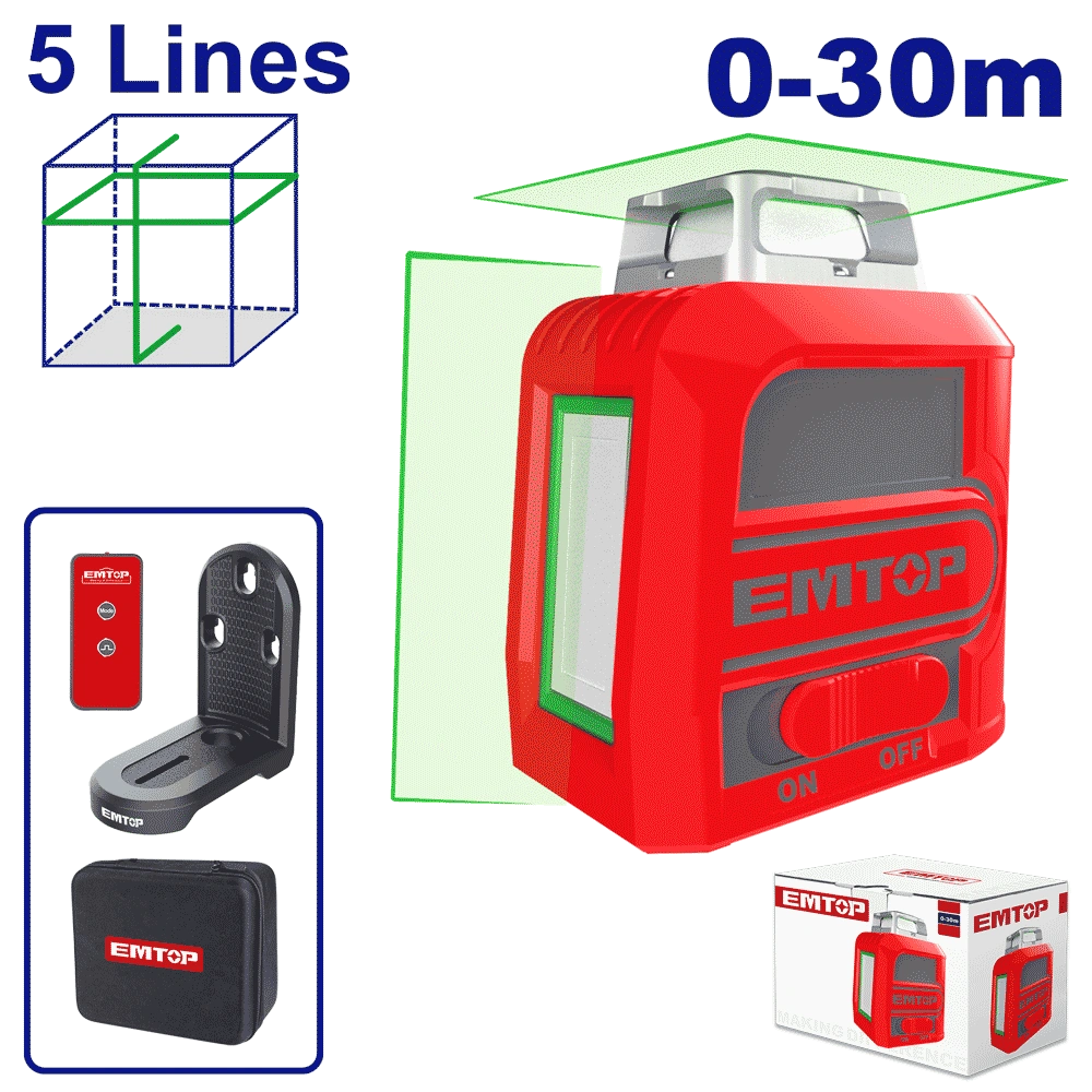 Laser 5 lignes vert 30M EMTOP ESLE2M05