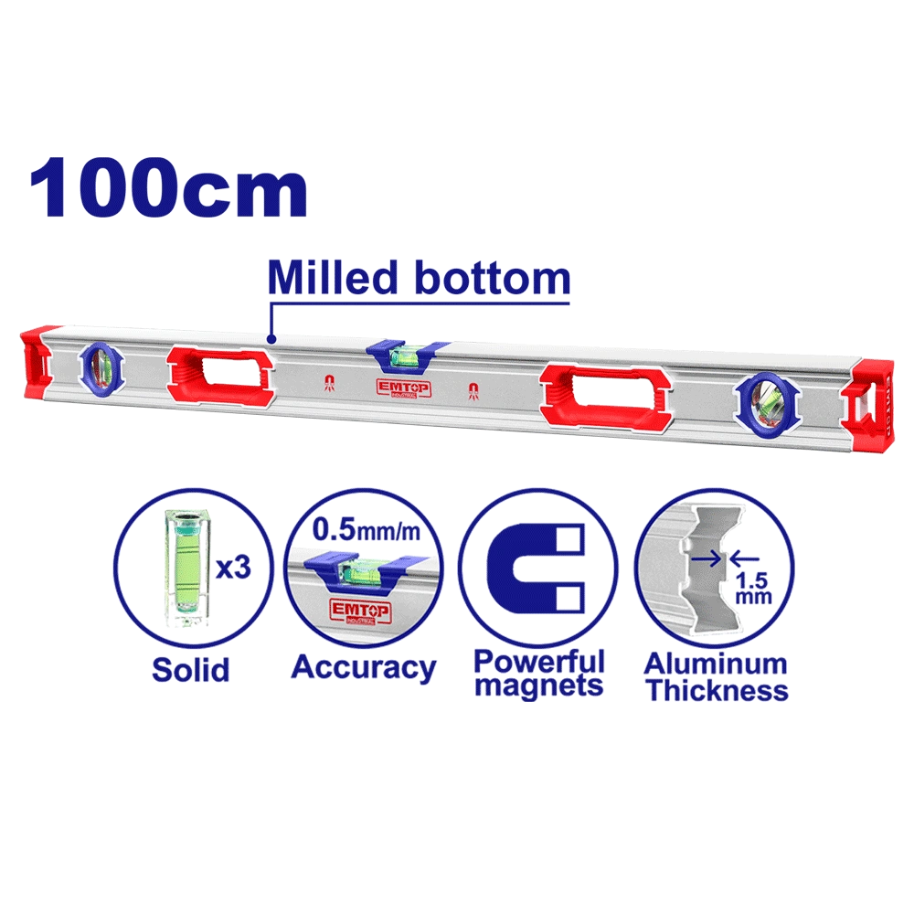 Niveau d’eau alu 100CM EMTOP ESLL310001