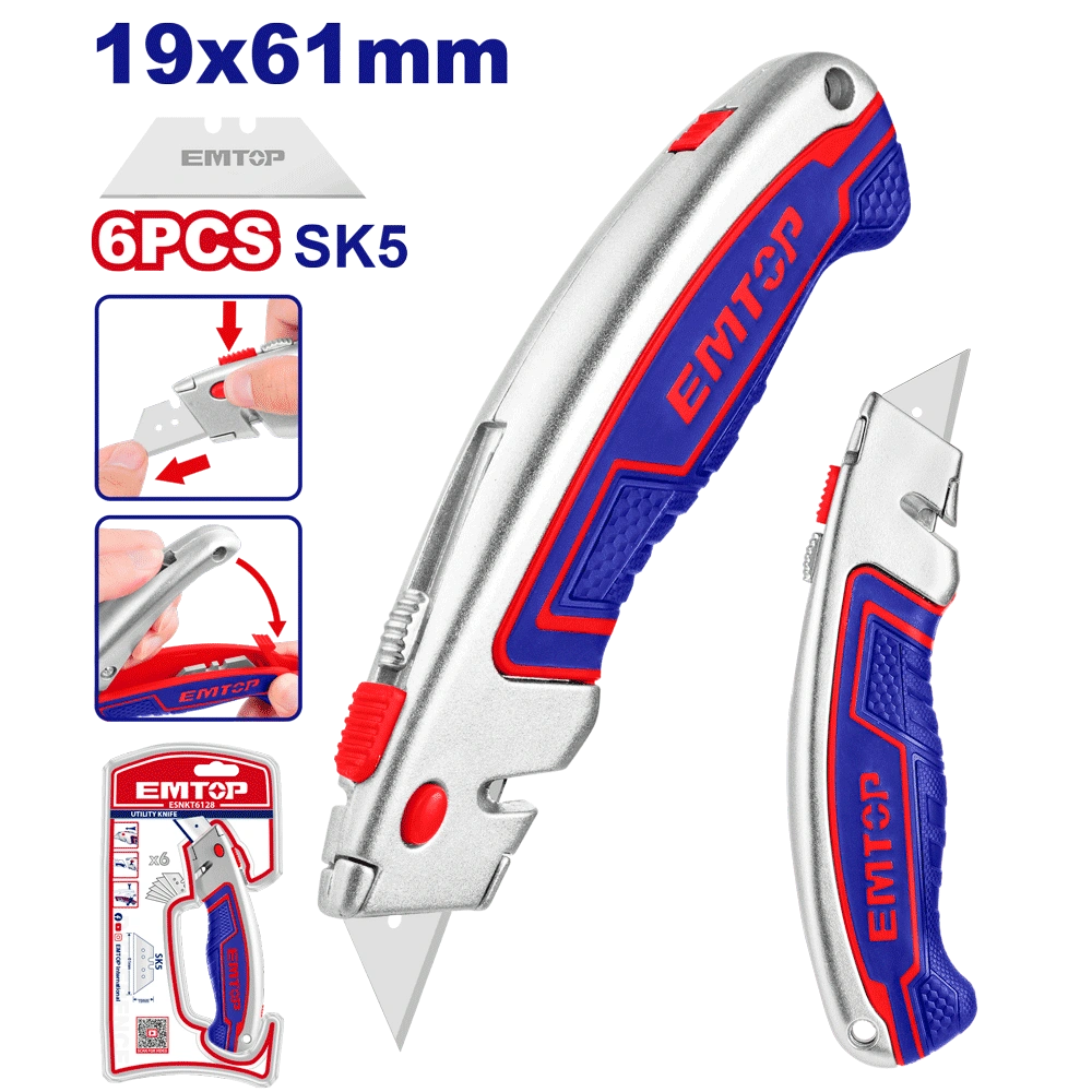 Cutter avec 6 lame EMTOP ESNKT6128