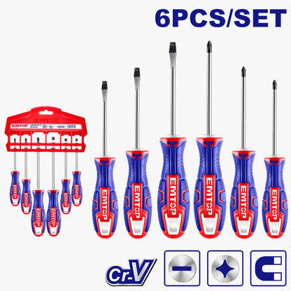 Jeu de 6 tournevis EMTOP ESST0602