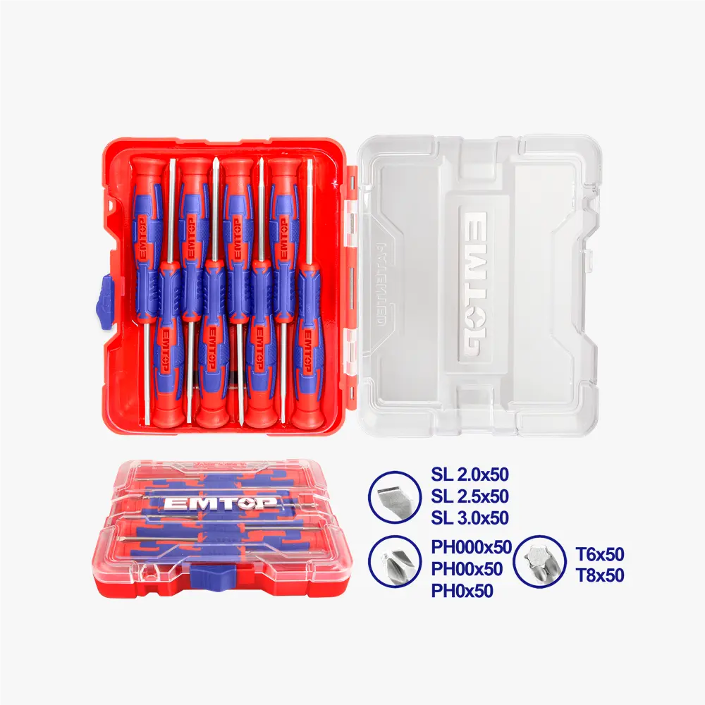Jeu de 8 tournevis de précision EMTOP ESSTP0802
