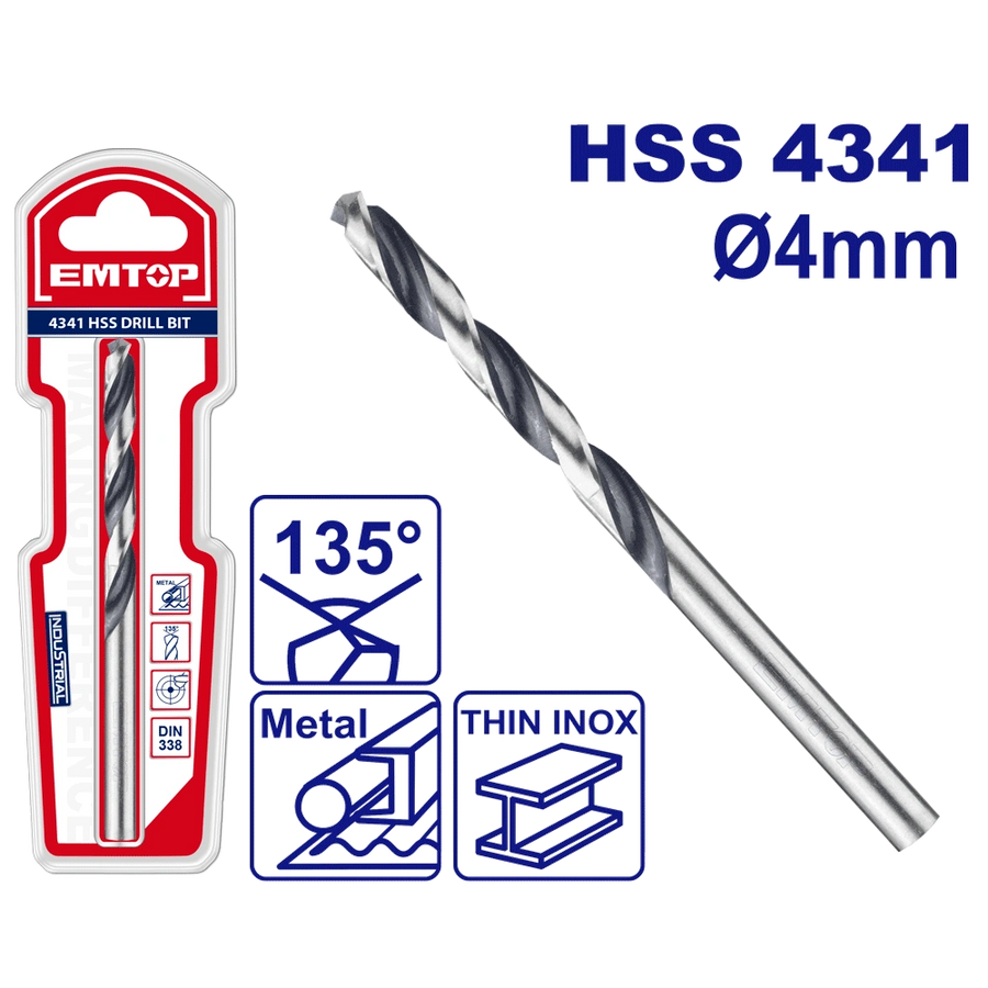 Mèche métal HSS ø 4MM EMTOP ETDB310402