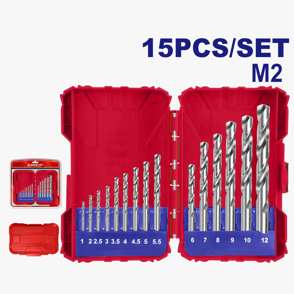 Jeu de 15 forets HSS M2 EMTOP ETDB51502