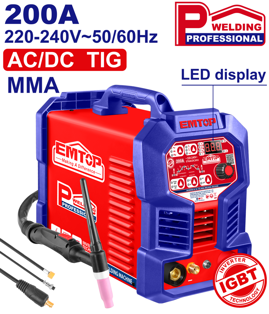 Poste à souder tig/mma acdc EMTOP ETIGACDC2052