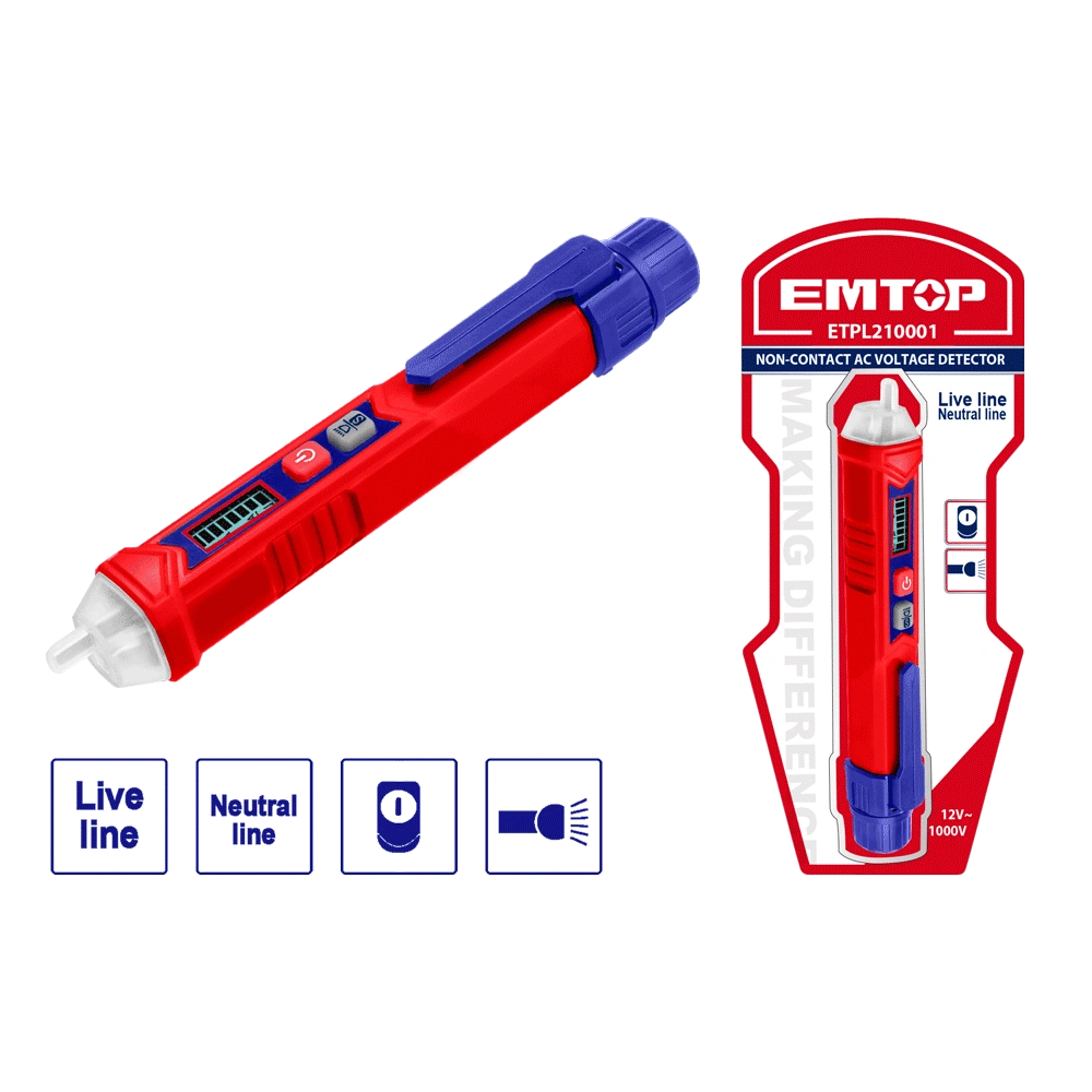 Detecteur de tension AC 12V-1000V EMTOP ETPL210001