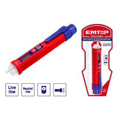 Detecteur de tension AC 12V-1000V EMTOP ETPL210001