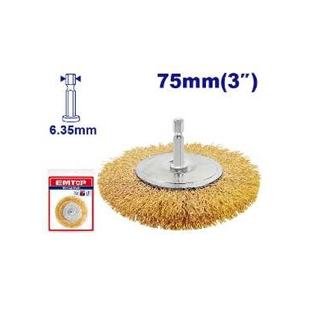 Brosse métallique circulaire+tige EMTOP EWCB40751