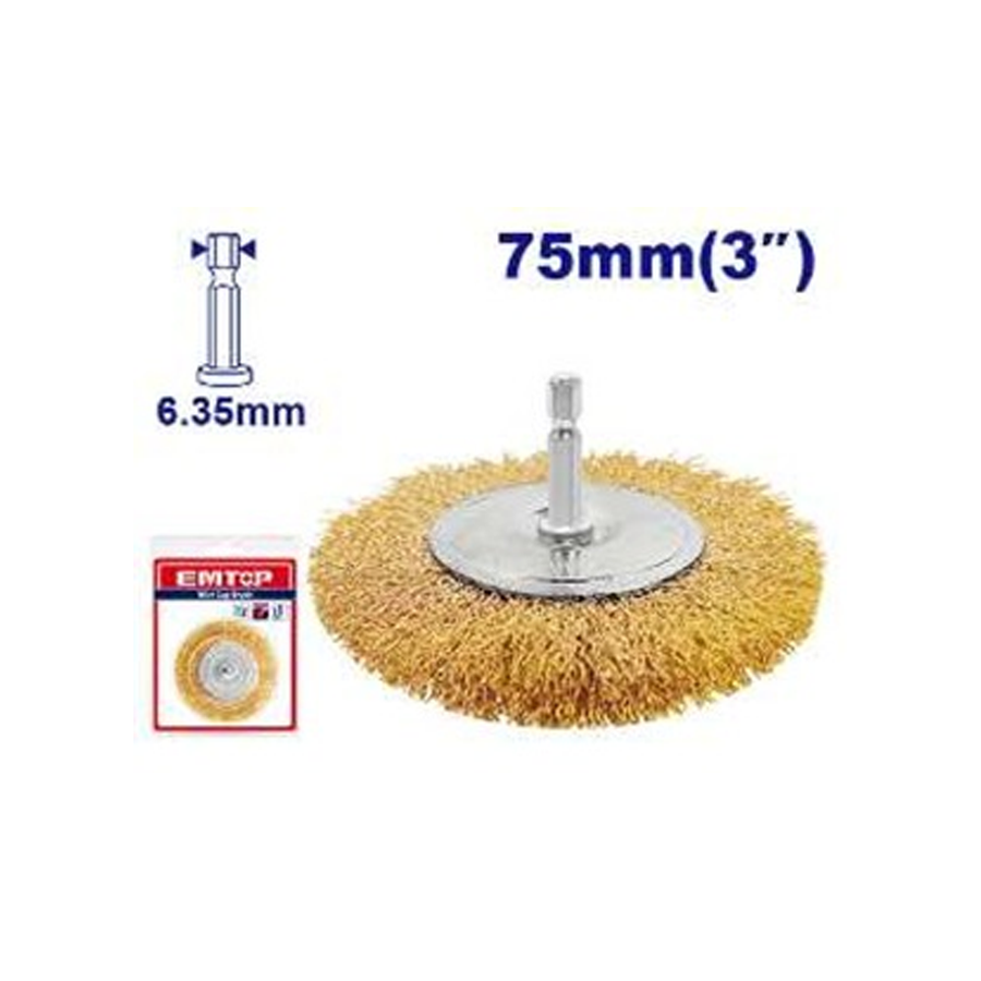 Brosse métallique circulaire+tige EMTOP EWCB40751
