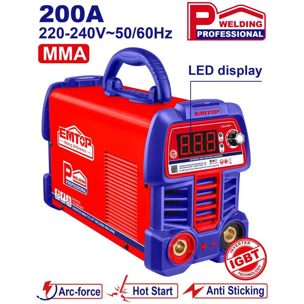Poste de soudage mma 200A pro+ac EMTOP EWDEM2061