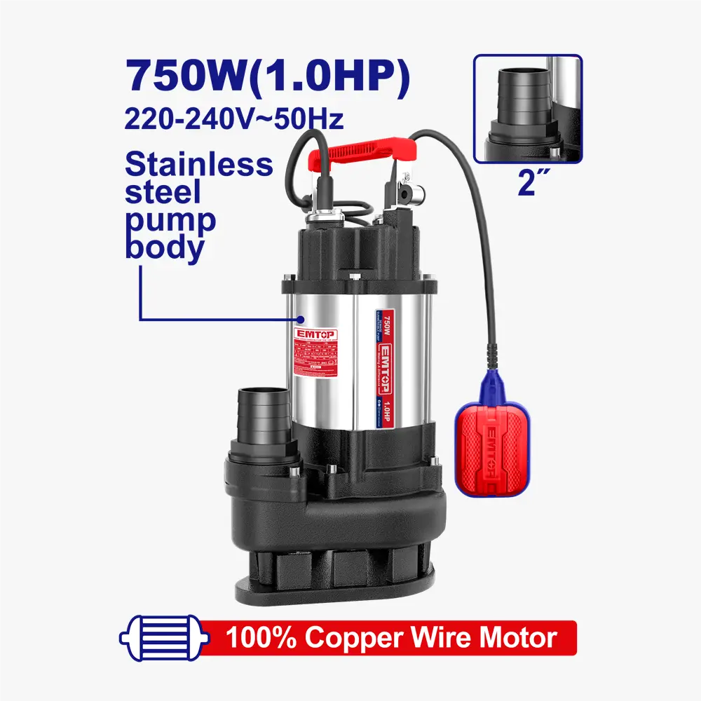 Pompe sub 2″1CV H13M 300L/MIN EMTOP EWPPQD07501