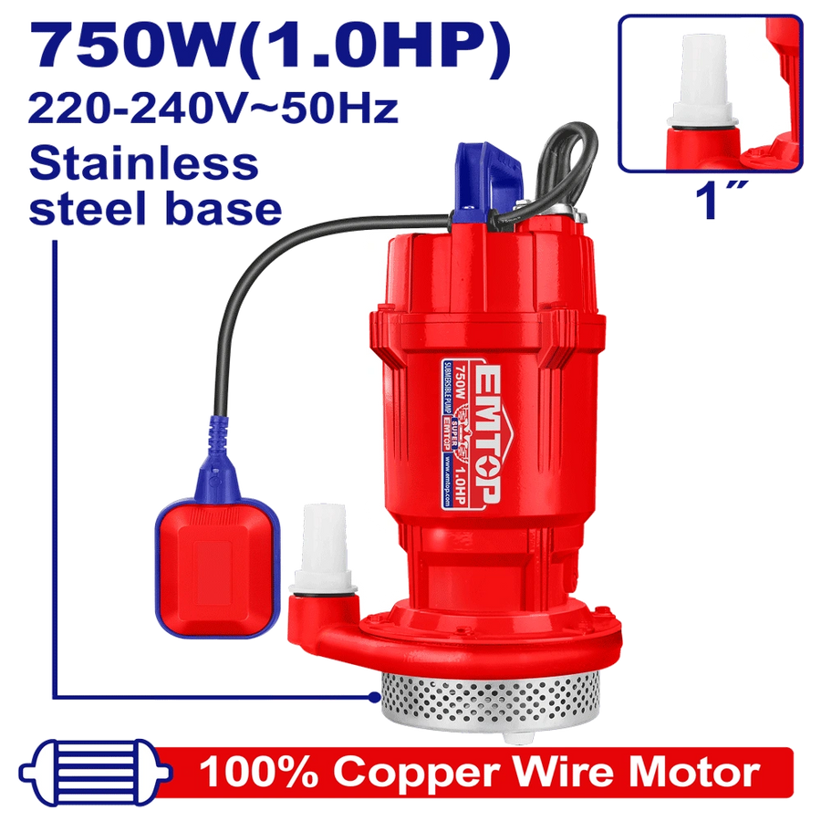 Pompe submer 1″1CV H32M 120L/MIN EMTOP EWPPS07501
