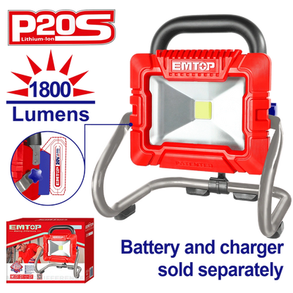 Projecteur LED 1800 lumens 20V EMTOP LWL2025