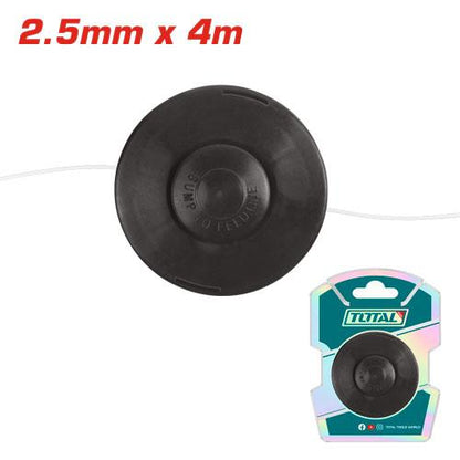 Bobine débroussailleuse 2,5 mm x 4 m haute performance pour jardinage TOTAL TGTLS2545
