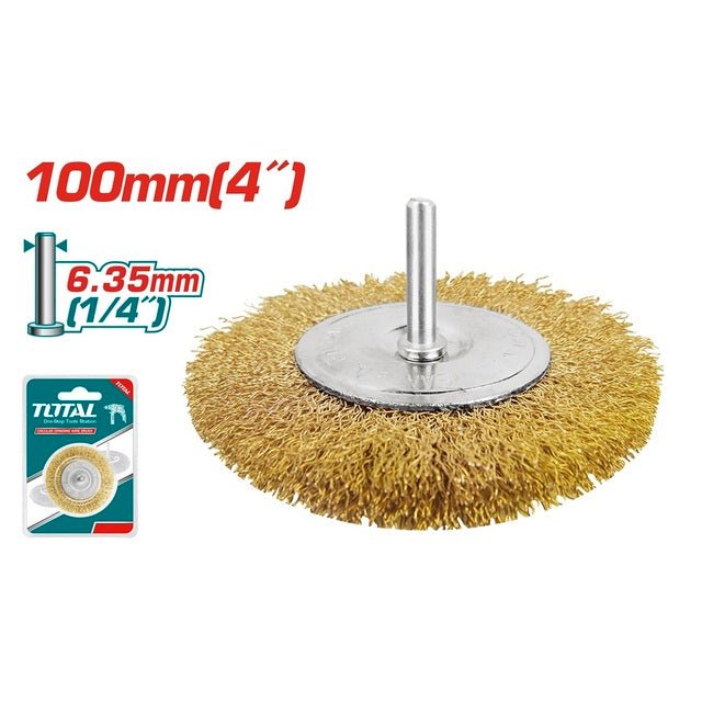 Brosse circulaire 100 mm 6,35 mm décapage puissance et fiabilité TOTAL tools TAC34041