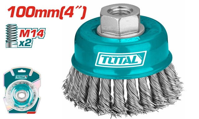 Brosse torsadée 100 mm M14x2 TOTAL décapage rapide TAC32041