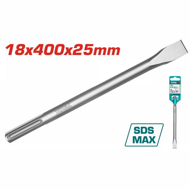 Burin plat SDS max 18x25x400mm TOTAL pour démolition TAC15221821