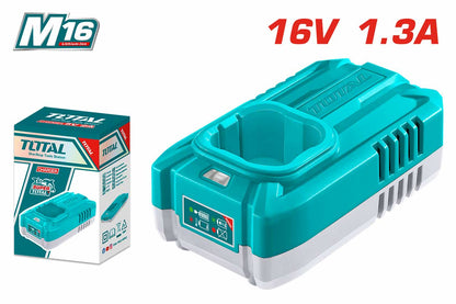 Chargeur Li-Ion 16V 1,3Ah recharge rapide TOTAL TFCLI1613