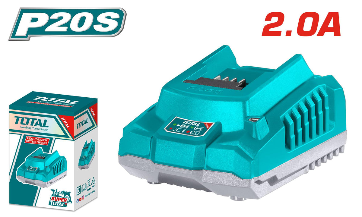 Chargeur batterie 20V 2A – TOTAL rapide – TFCLI2001