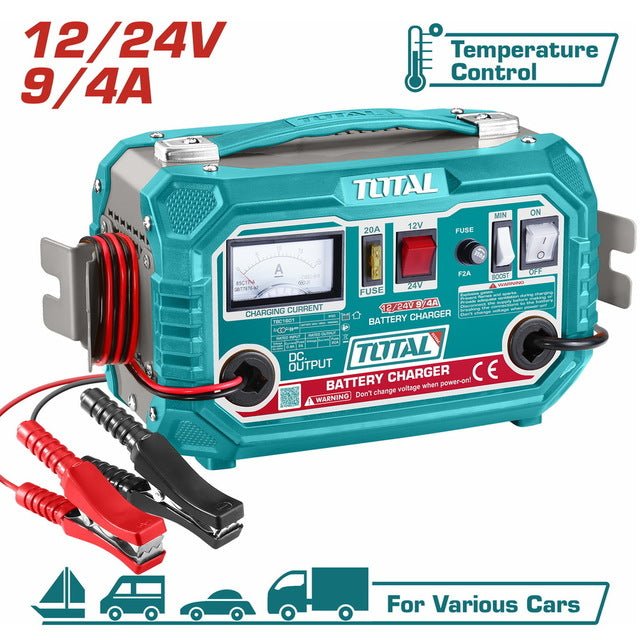 Chargeur de batterie 12V/24V puissant TOTAL TBC1601