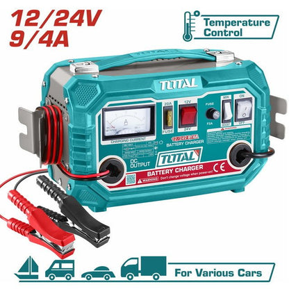 Chargeur de batterie 12V/24V puissant TOTAL TBC1601