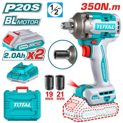 Clé à choc brushless 20V 350 nm 1/2 pouce TIWLI2035 TOTAL