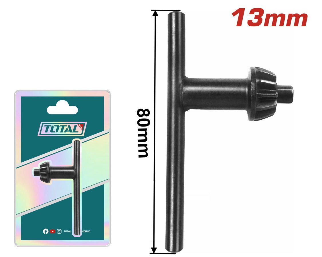 Clé de mandrin 13 mm acier trempé 80 mm puissance et fiabilité TOTAL TAC470131
